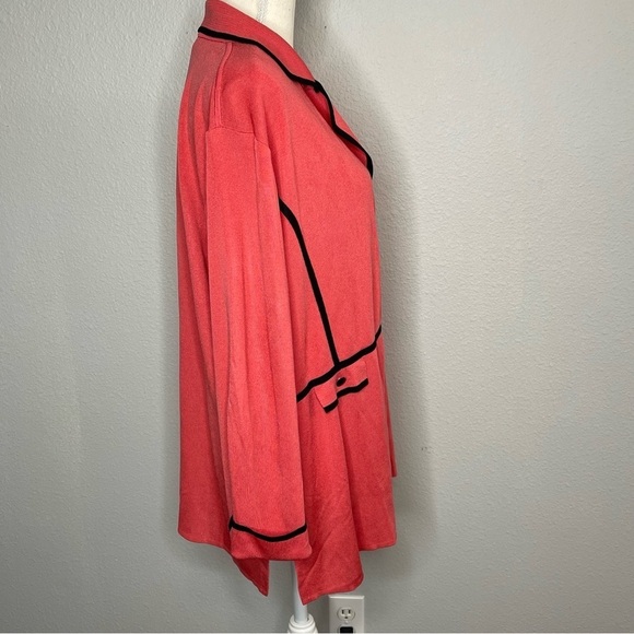 Exclusively Misook Pink & Black Cardigan Blazer 1X - Picture 3 of 5
